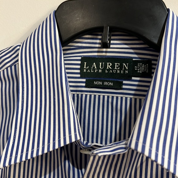 Ralph Lauren Mens Striped Dress Shirt size 17 34/35 - Picture 6 of 7